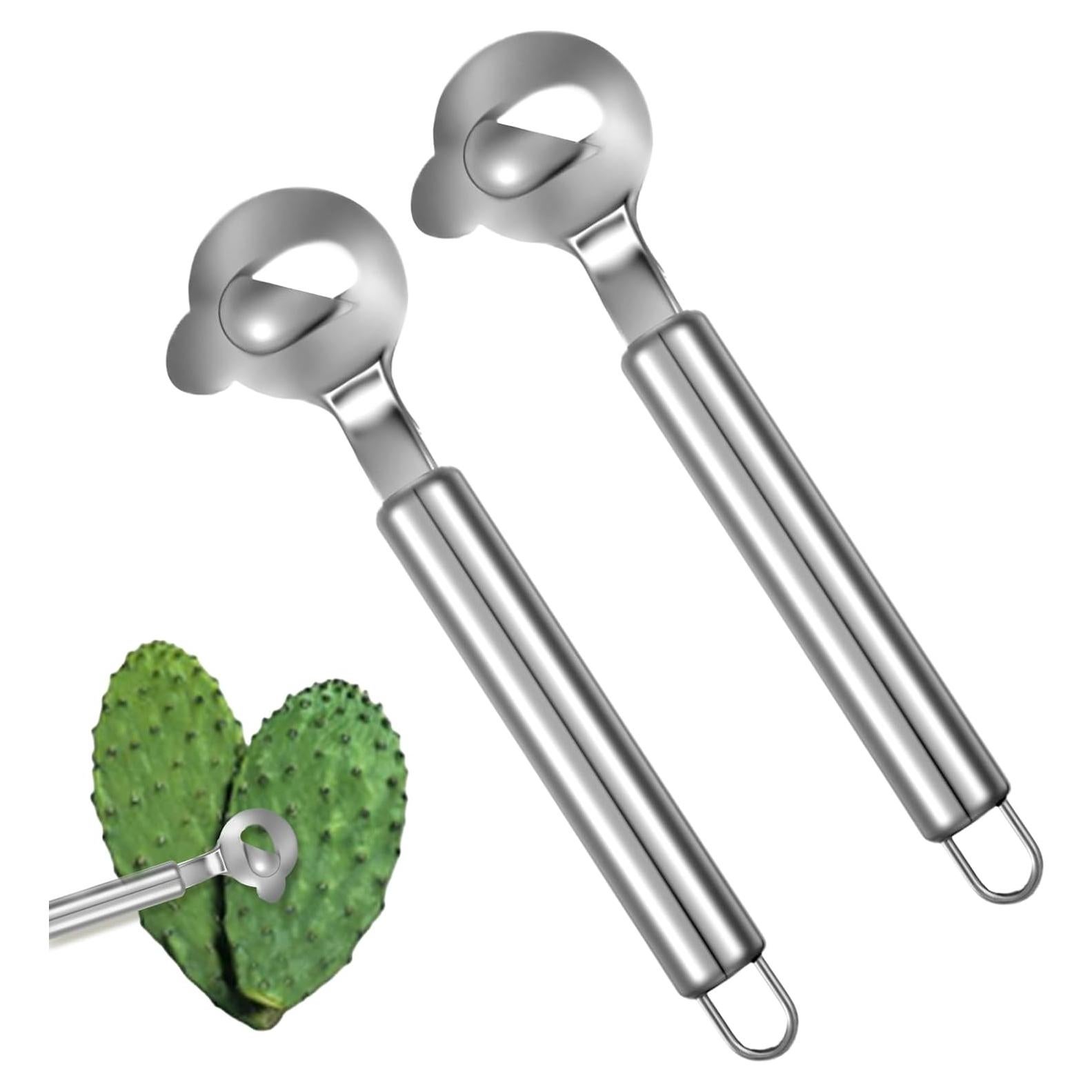 Paquete de 2 Cucharas Peladoras de Cactus IANFAN Acero Inoxidable
