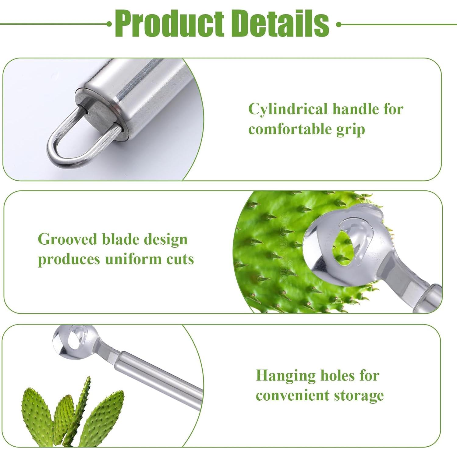 Paquete de 2 Cucharas Peladoras de Cactus IANFAN Acero Inoxidable
