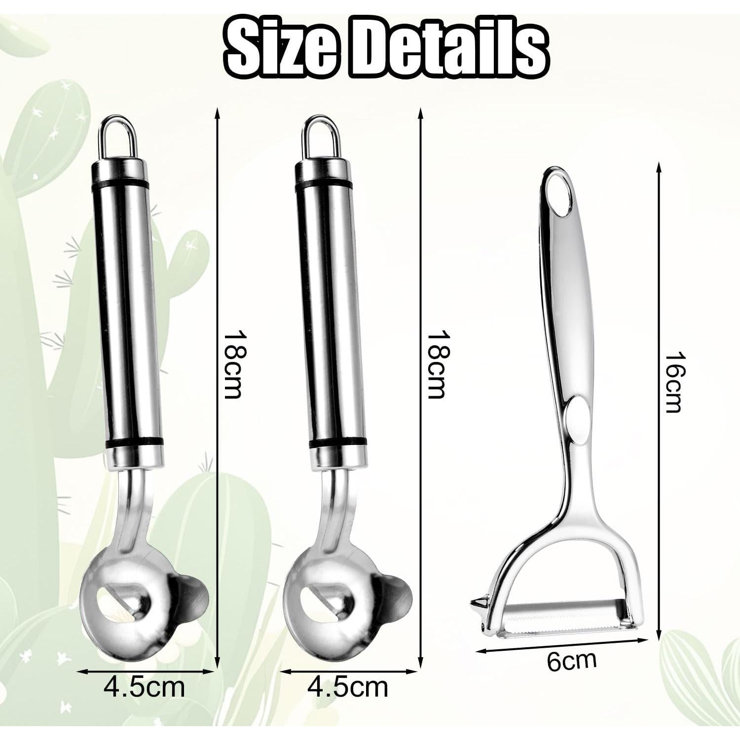 Juego de 3 Peladores de Cactus Lyreh - Acero Inoxidable