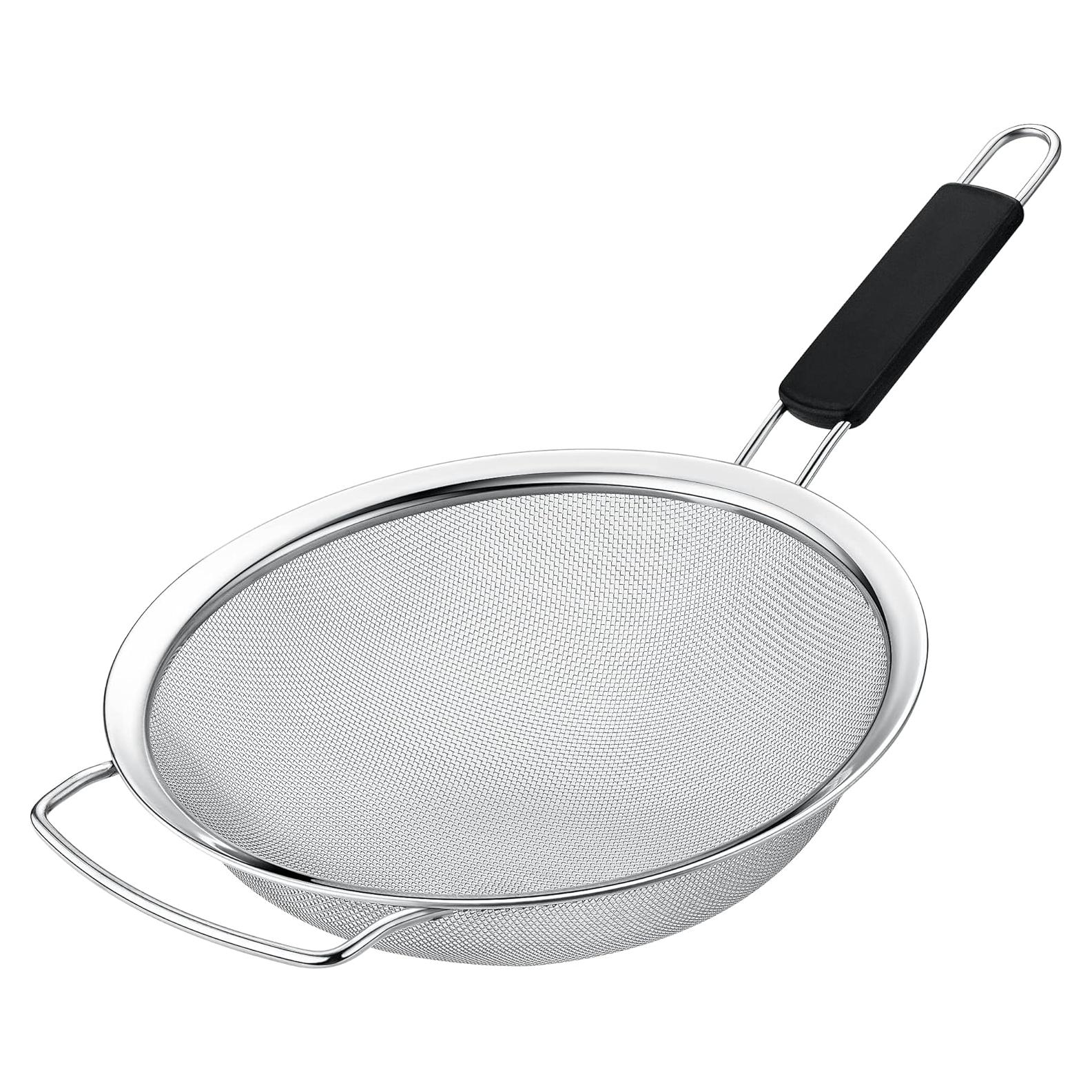 Colador de Malla Fina 23 cm KAFOOR con Mango de Caucho