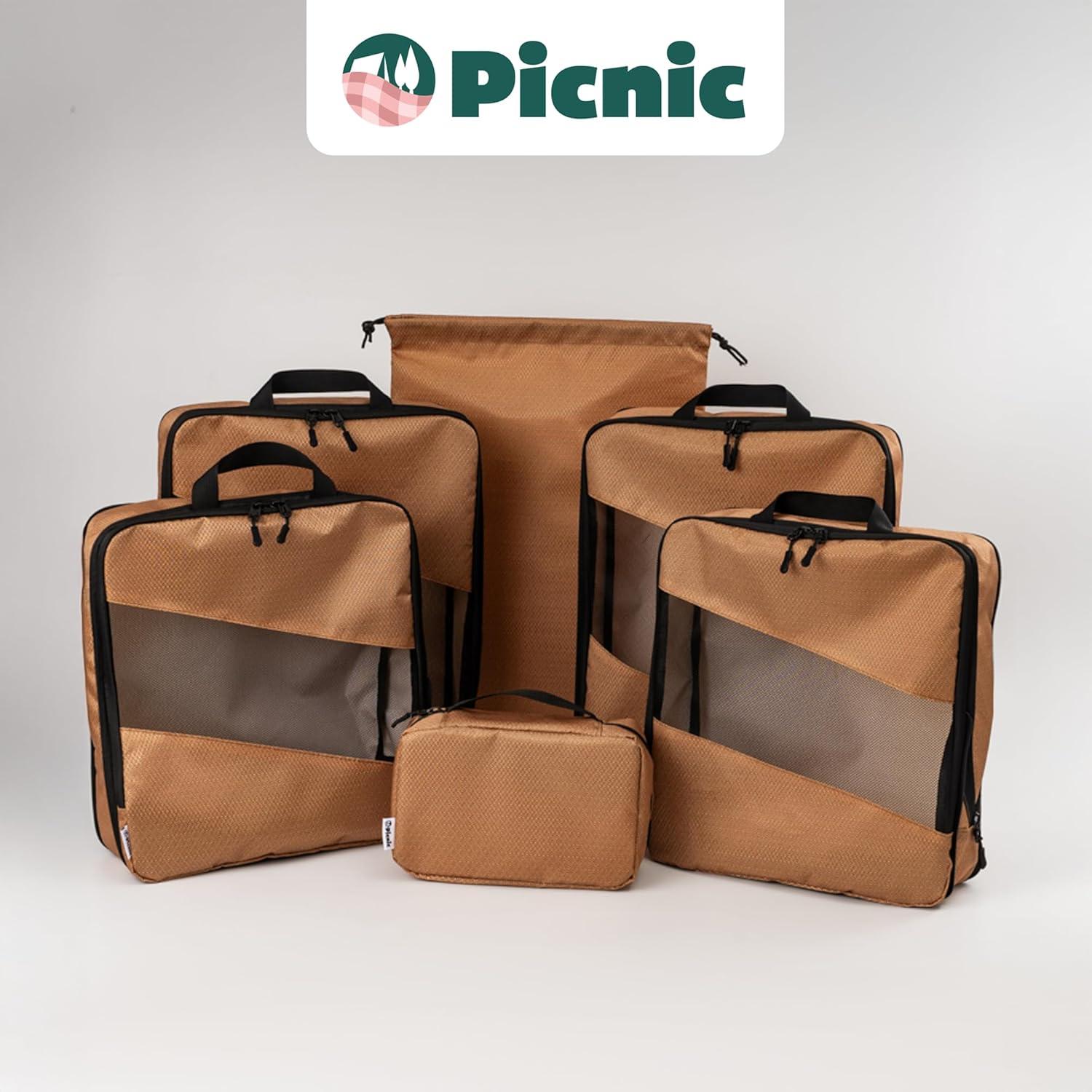 Cubos de Compresión Picnic - 6 Bolsas Organizadoras Expandibles