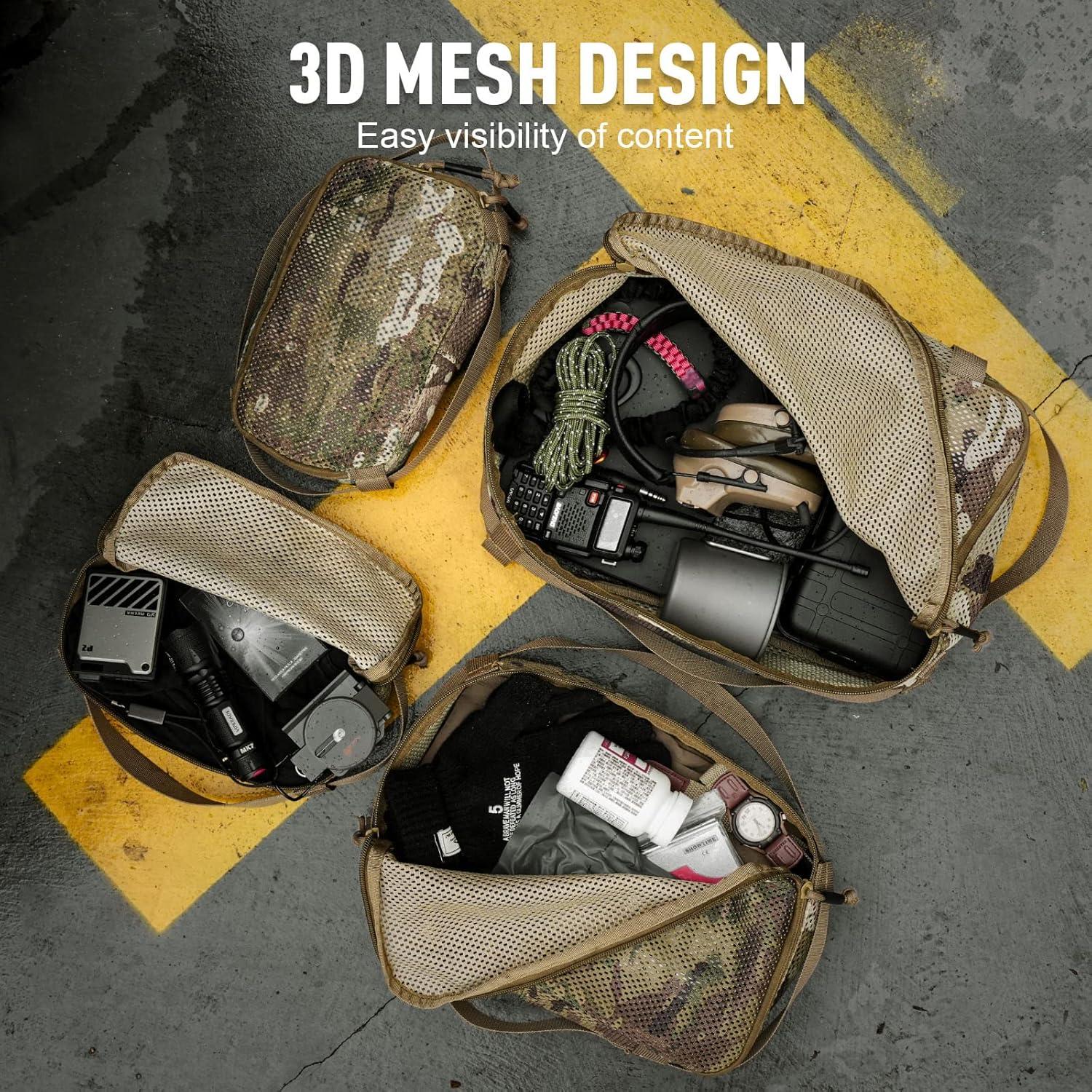 Set de 4 Cubos de Empaque Tácticos Molle 33x20cm