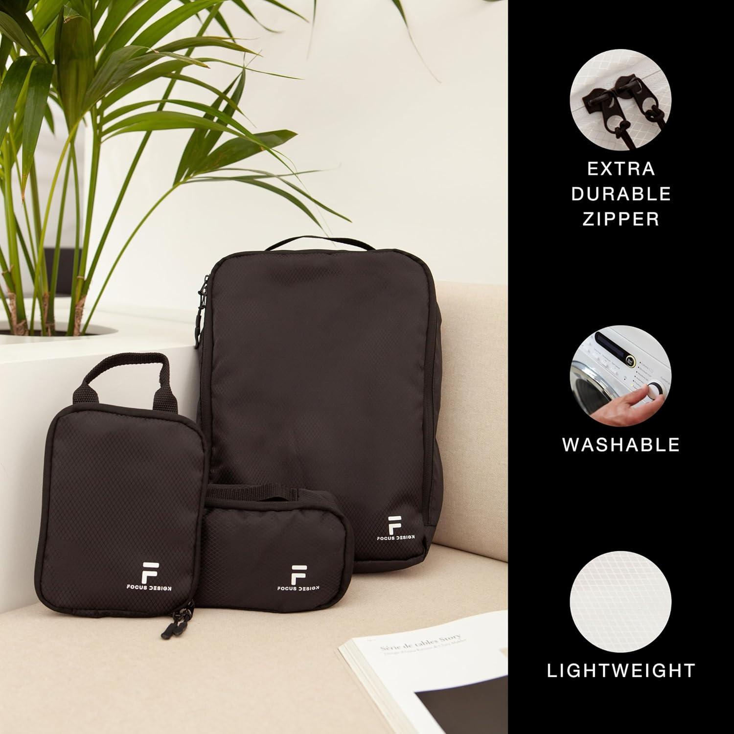 Juego de 8 Cubos de Compresión Focus Design - Negro