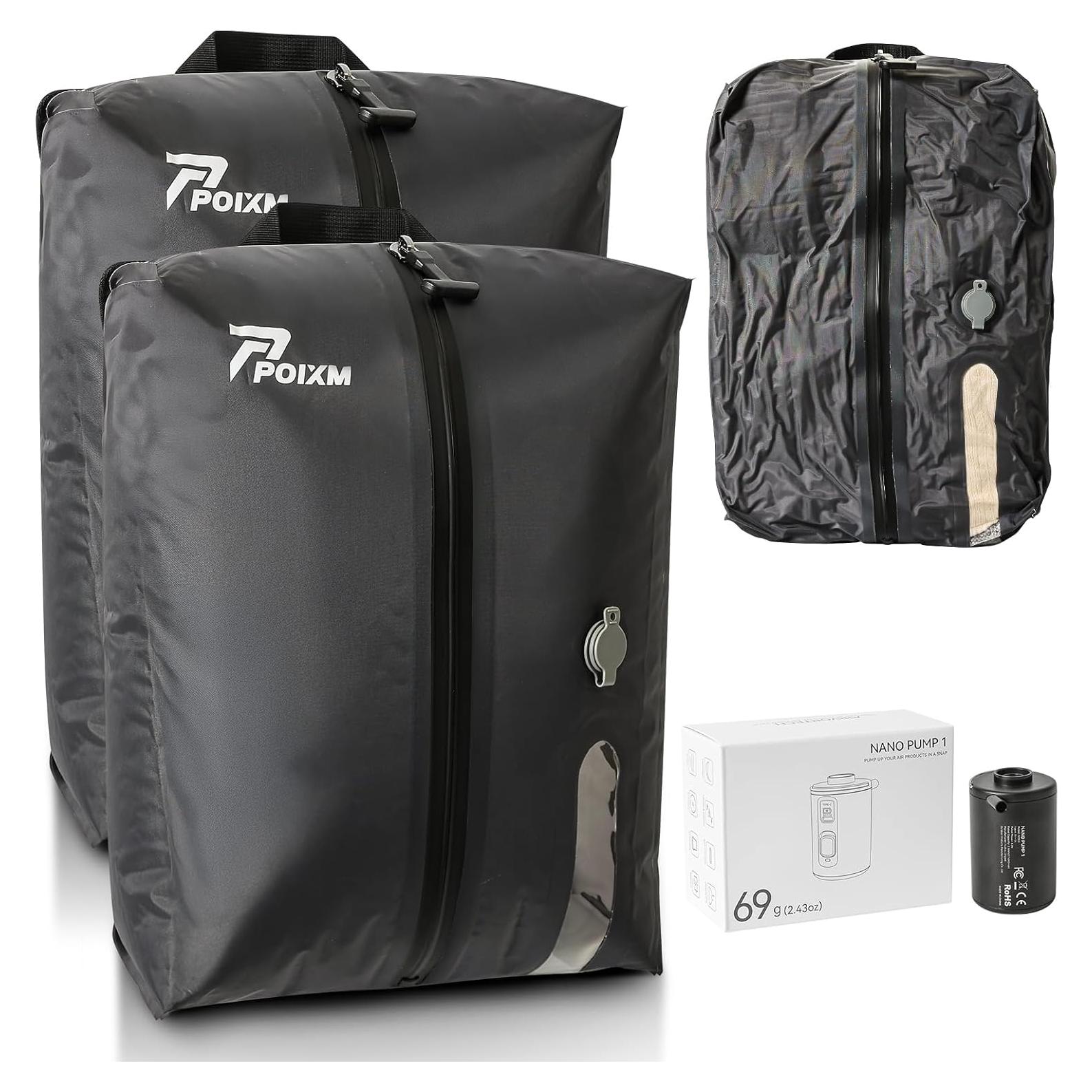 Bolsas de Vacío POIXM 2PC con Bomba, Impermeables 38x28cm