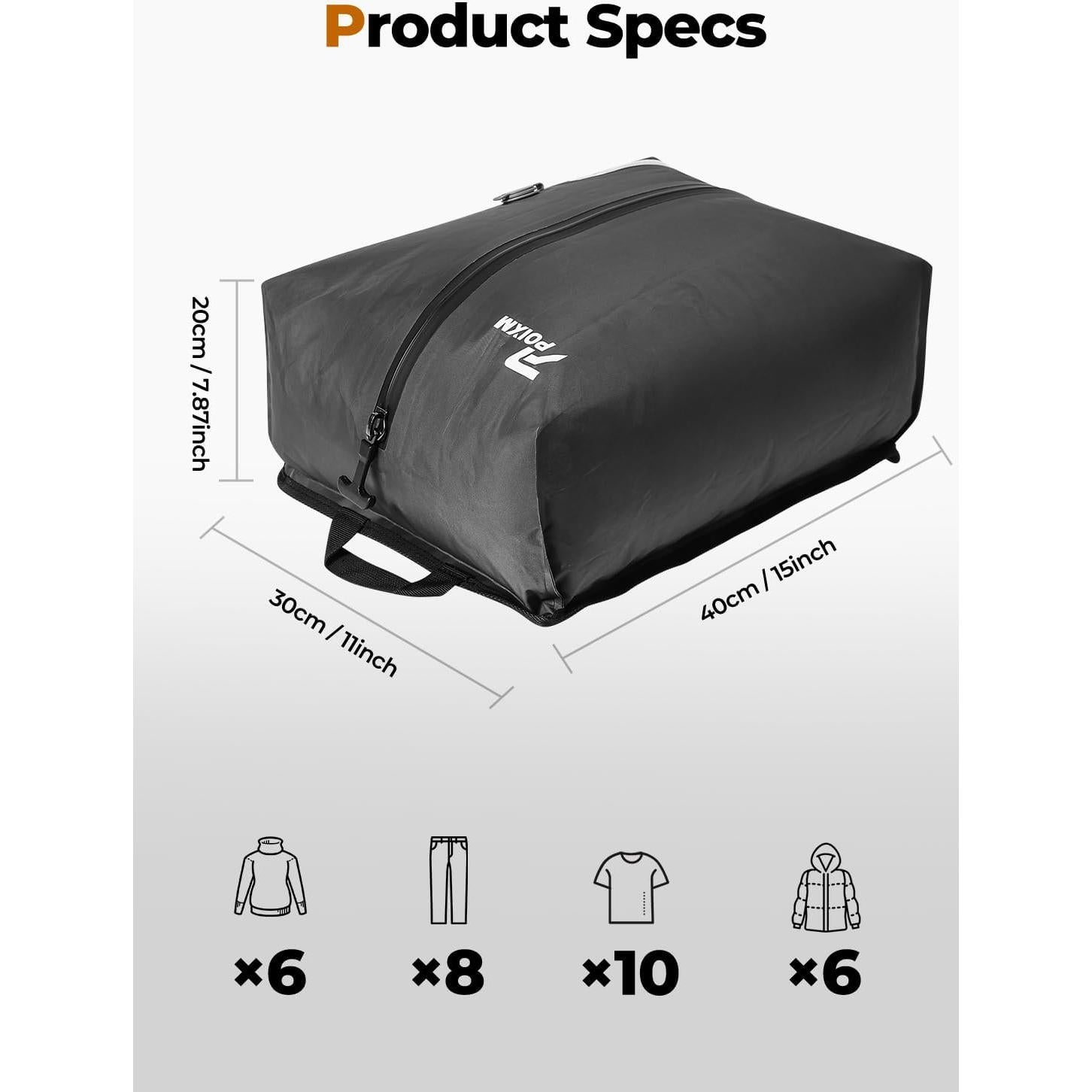 Bolsas de Vacío POIXM 2PC con Bomba, Impermeables 38x28cm