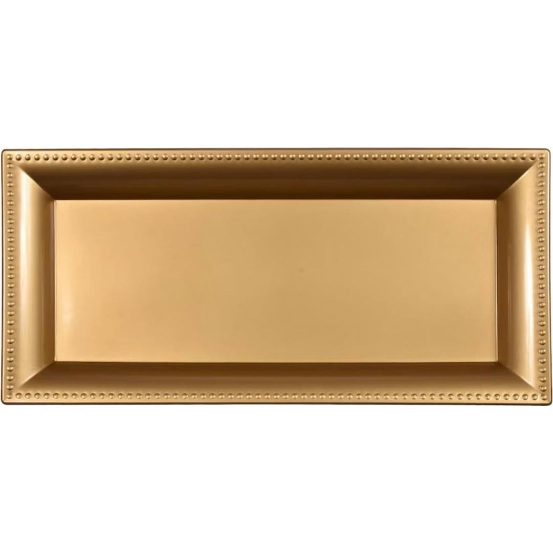 Juego de 3 bandejas decorativas doradas de plástico 35x17 cm