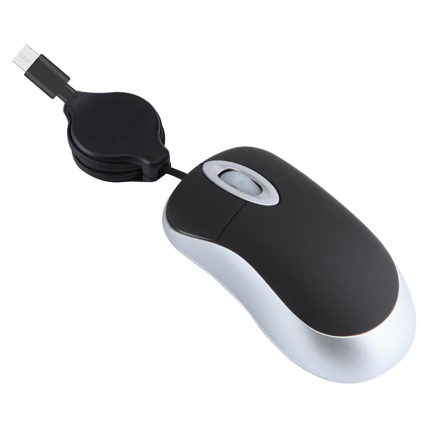 Ratón Mini USB C Retráctil Gong Fang Hua 1600 DPI Negro