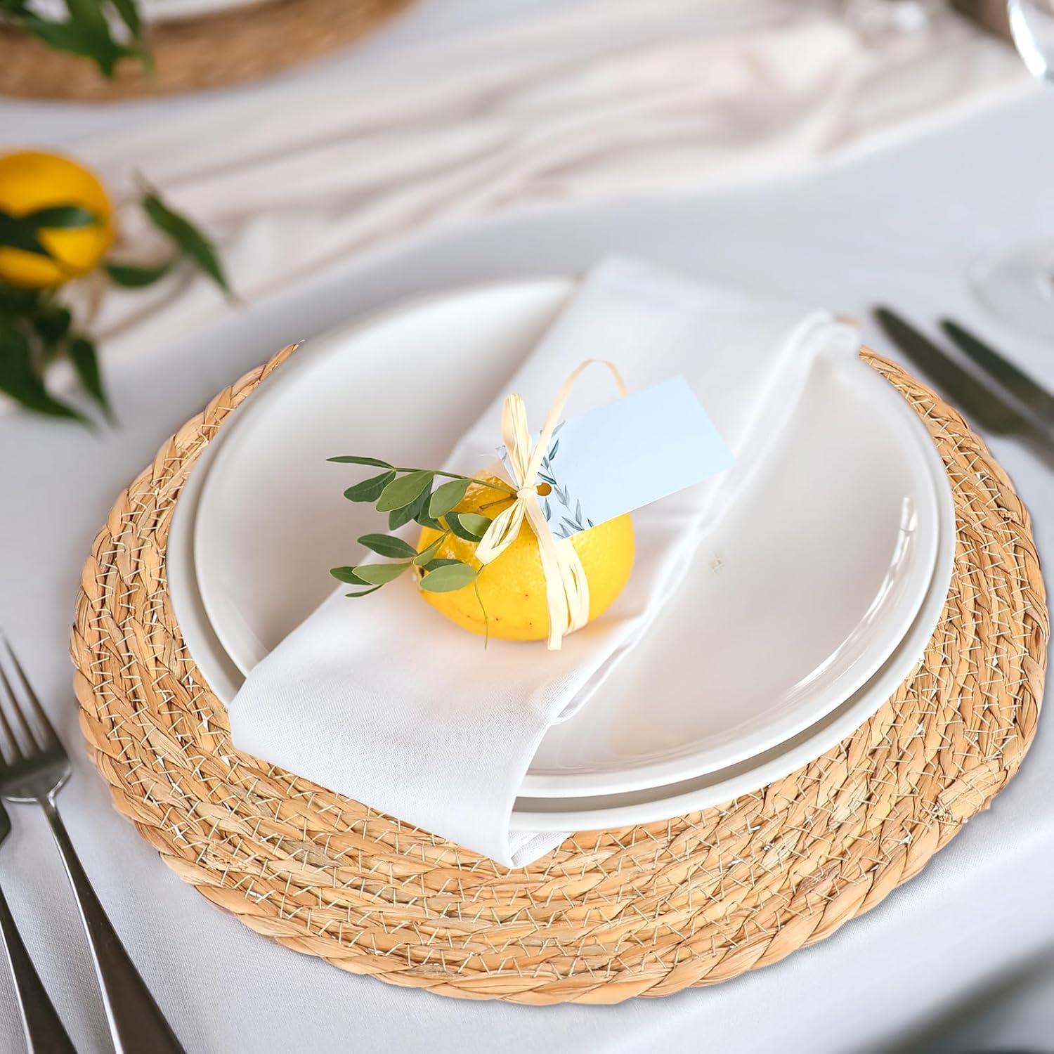 Set de 20 Manteles Individuales Redondos de Juncos 30.48 cm
