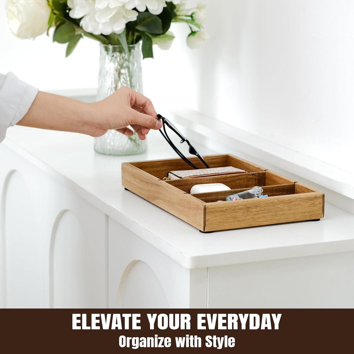 Bandeja Valet de Madera Acacia VINACRAFT 31x20 cm Antideslizante