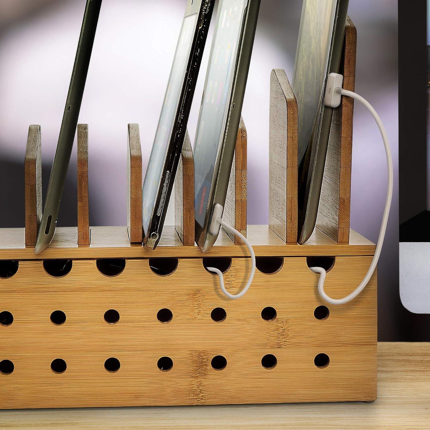 Estación de Carga de Bambú Prosumer's Choice para 10 Dispositivos