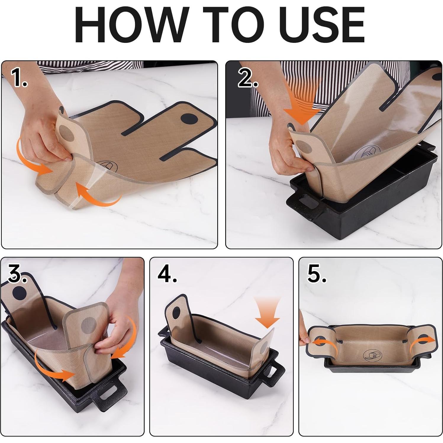 Forros de Silicona Reutilizables NiHome 4-Pack para Pan 49x25 cm