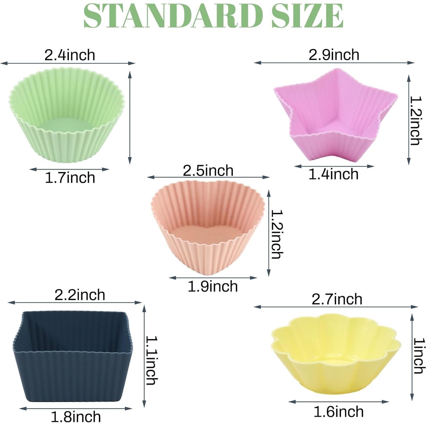 Paquete de 25 forros de silicona Genérica para muffins 5 formas