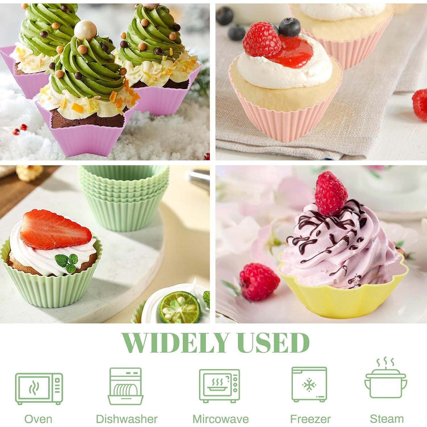 Paquete de 25 forros de silicona Genérica para muffins 5 formas