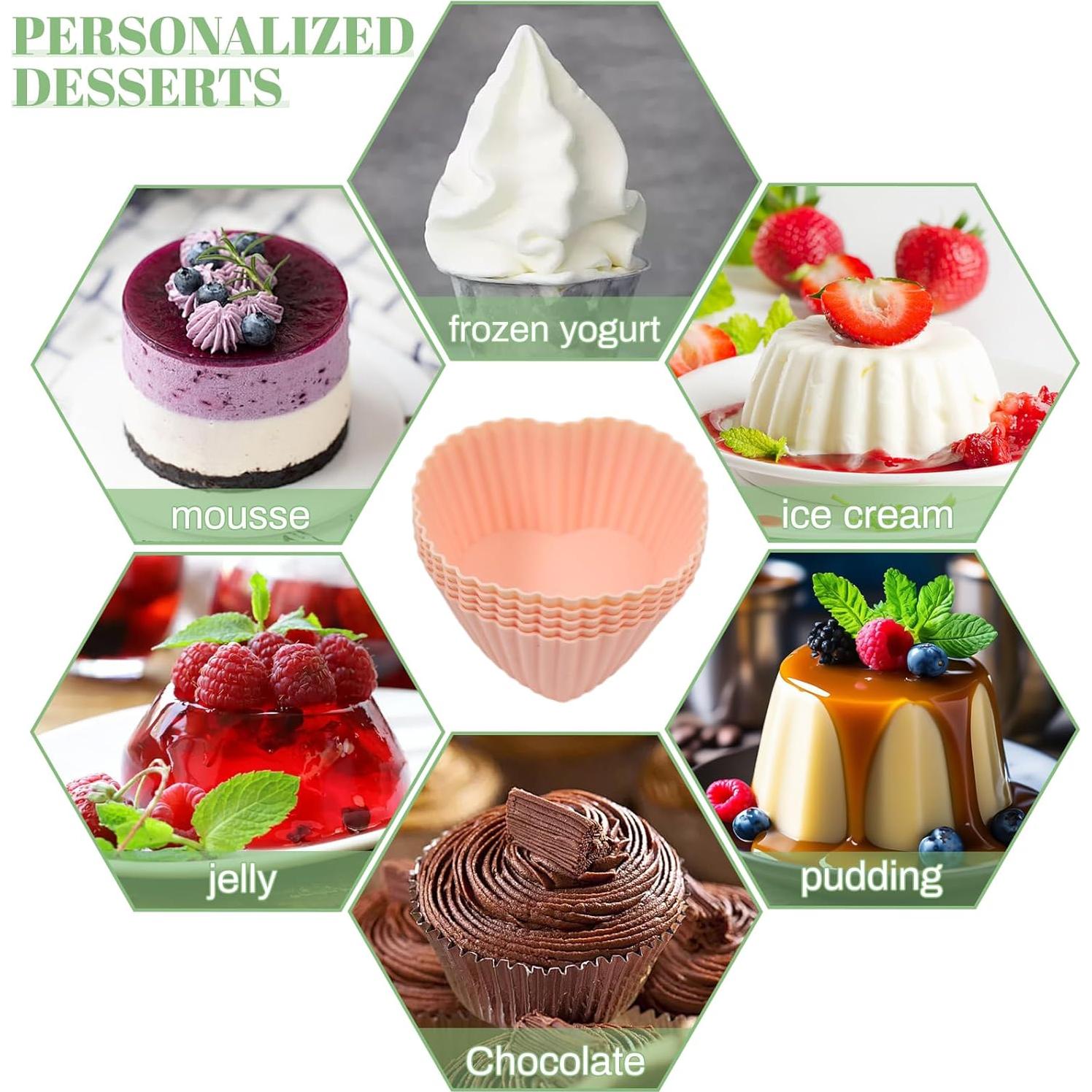 Paquete de 25 forros de silicona Genérica para muffins 5 formas