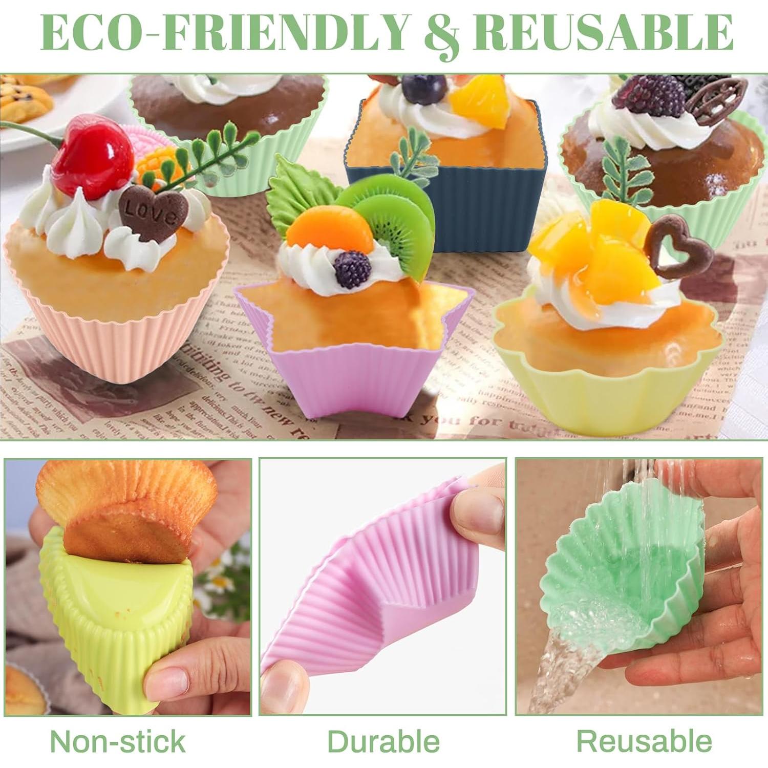 Paquete de 25 forros de silicona Genérica para muffins 5 formas