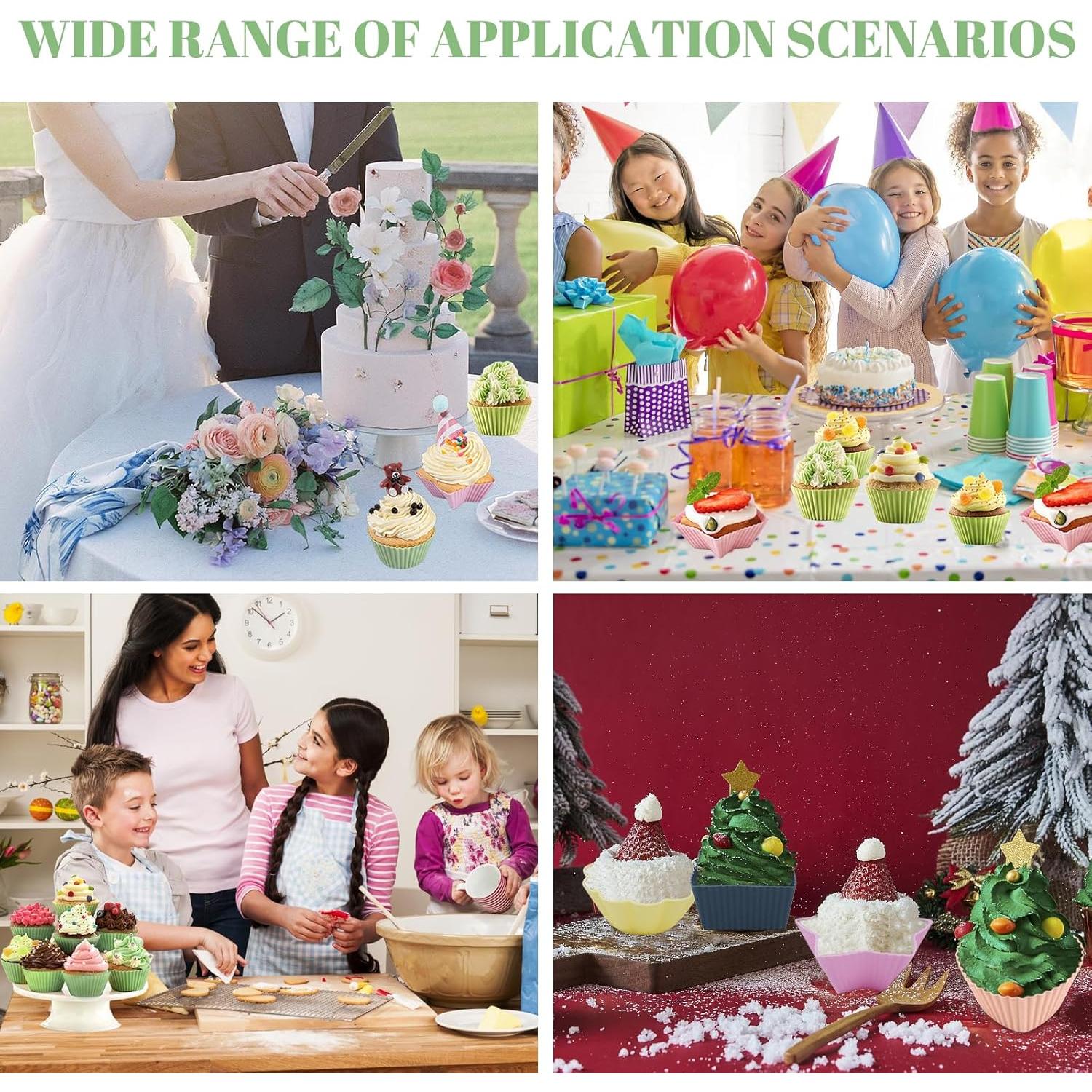 Paquete de 25 forros de silicona Genérica para muffins 5 formas