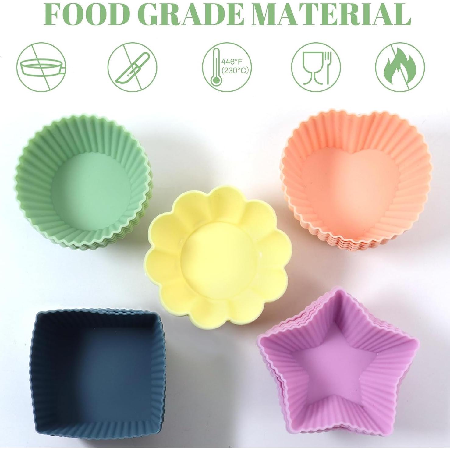 Paquete de 25 forros de silicona Genérica para muffins 5 formas