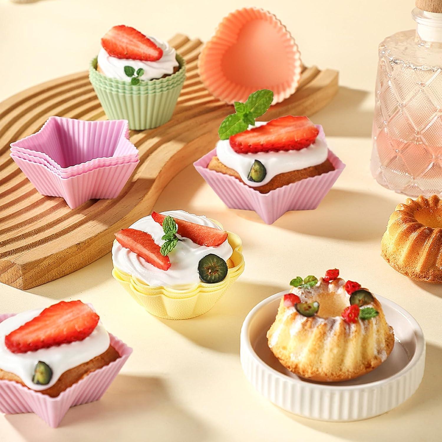 Paquete de 25 forros de silicona Genérica para muffins 5 formas