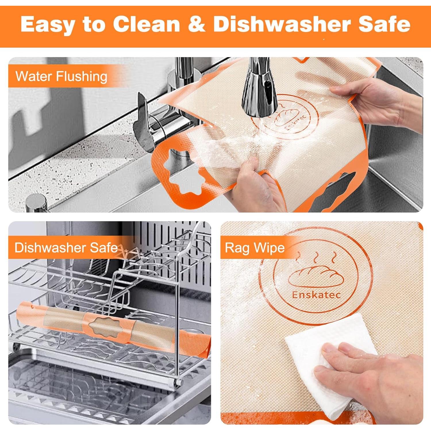 Forros de Pan de Silicona Reutilizables Enskatec 9x5" Naranja