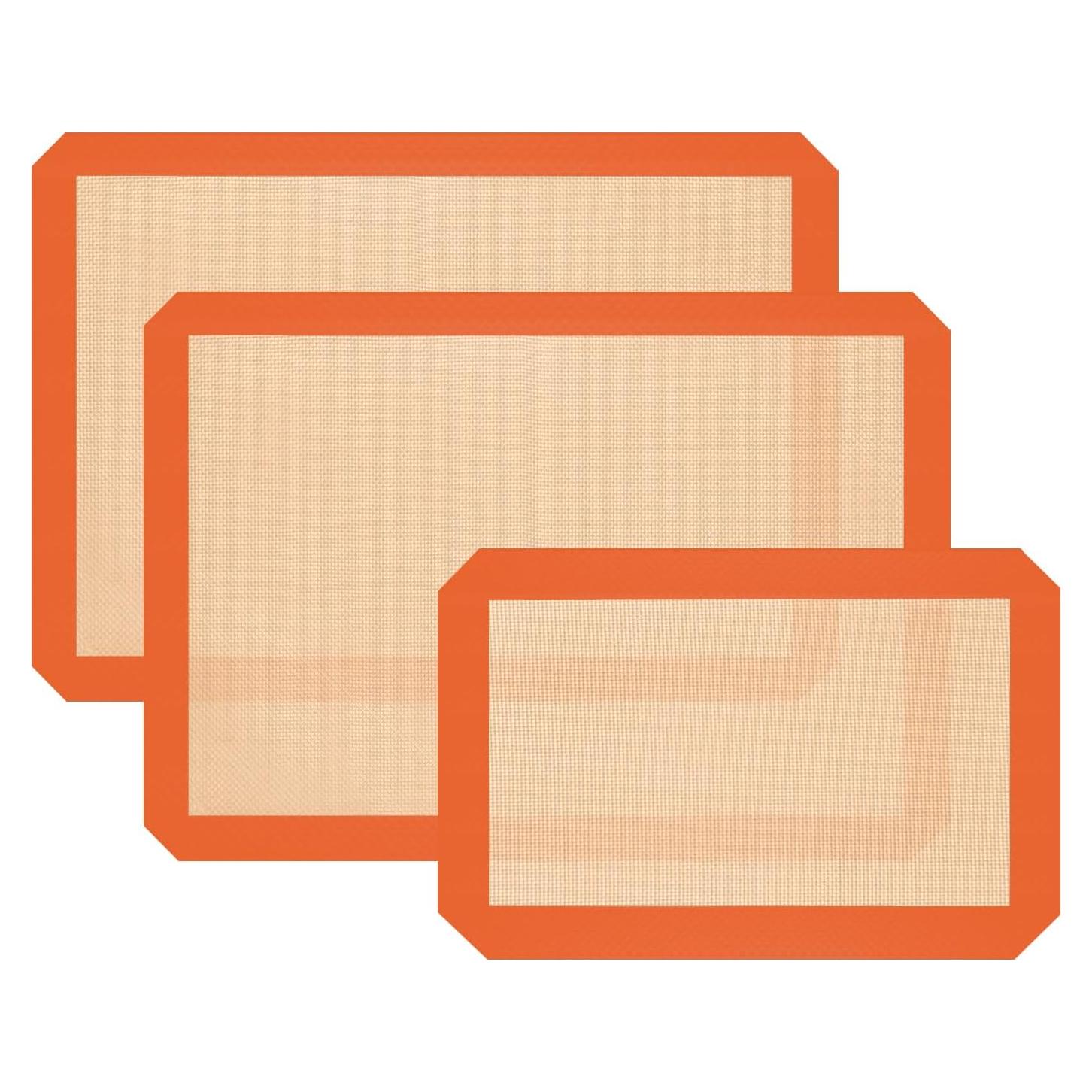 Alfombrillas de Silicona para Hornear Koolstuffs 3 Pcs Naranja