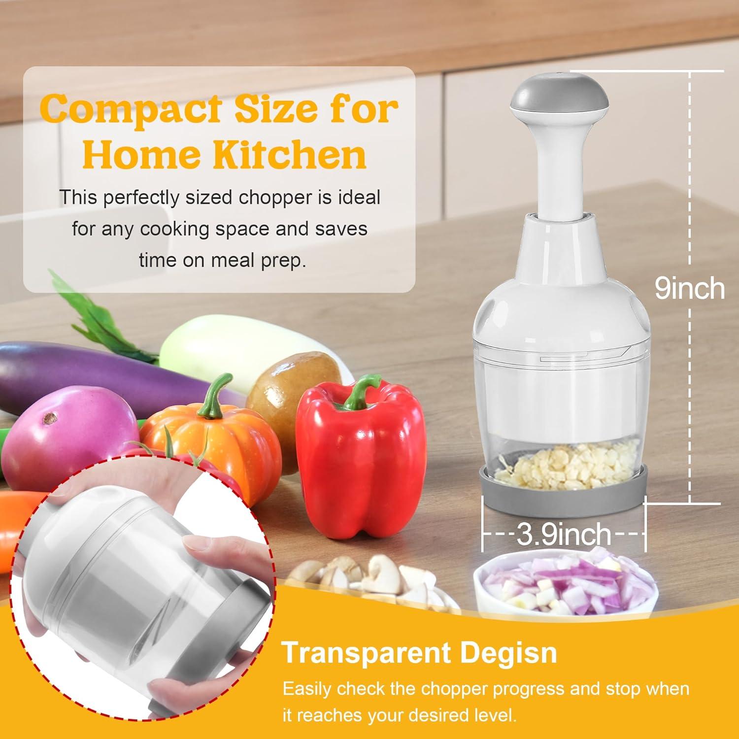 Picador de Alimentos Manual TAMIDN - Cuchillas Inoxidable, Blanco