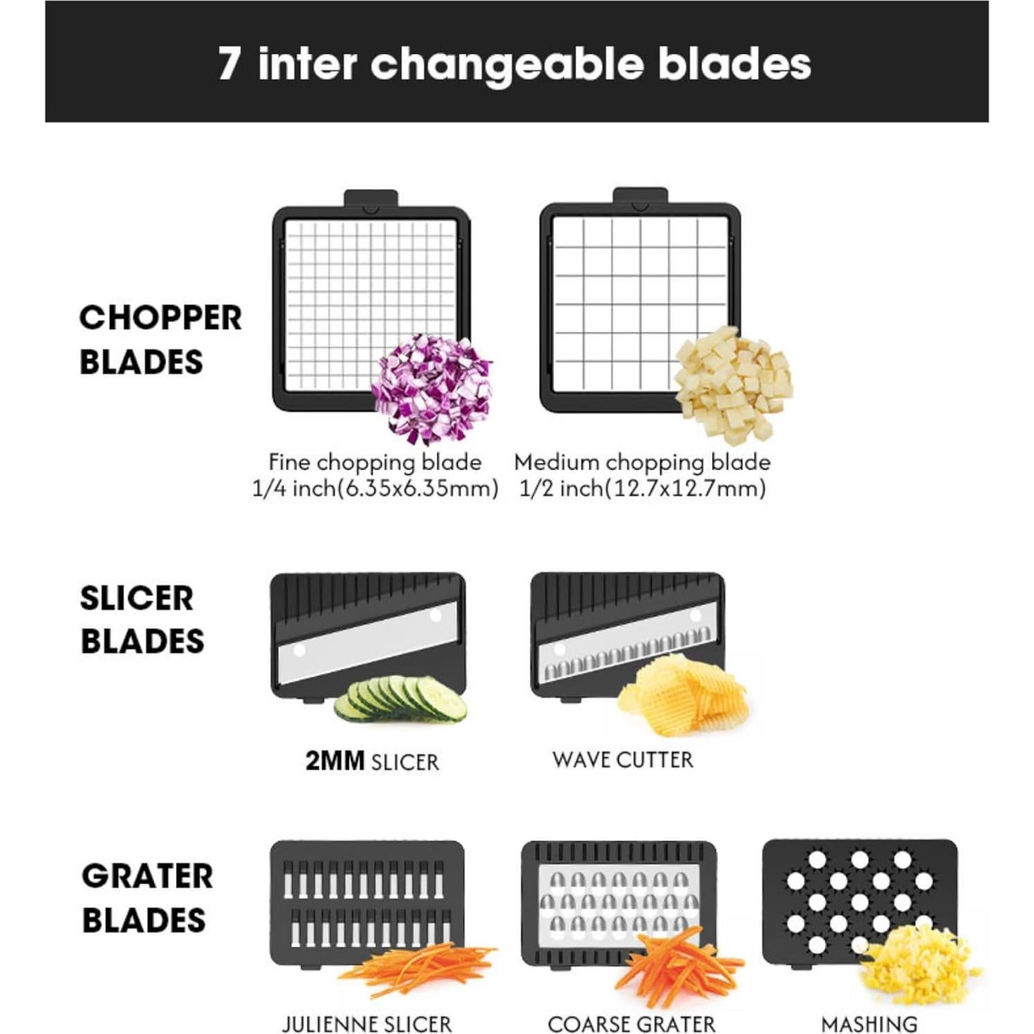 Picador de Verduras 9 en 1 AVI ESSENTIALS Libre de BPA