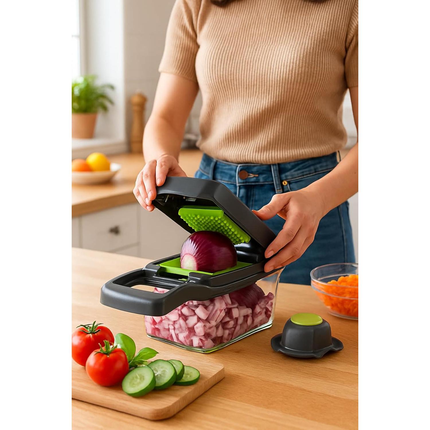 Picador de Verduras 16-en-1 AHA Lifestyles - Acero Inoxidable, 1.5L