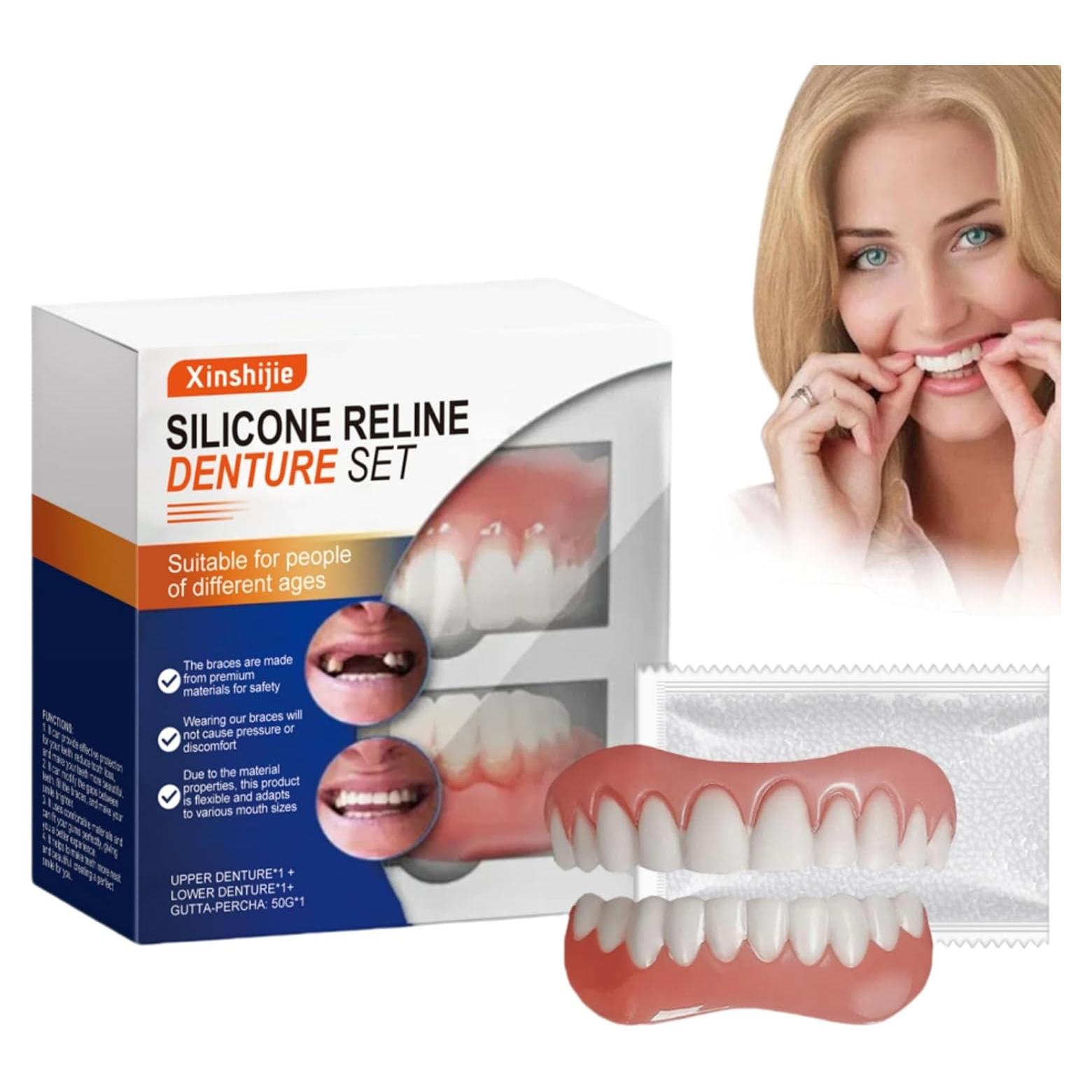 Forros de Dentadura de Silicona Suave Xinshijie - Ajuste Seguro