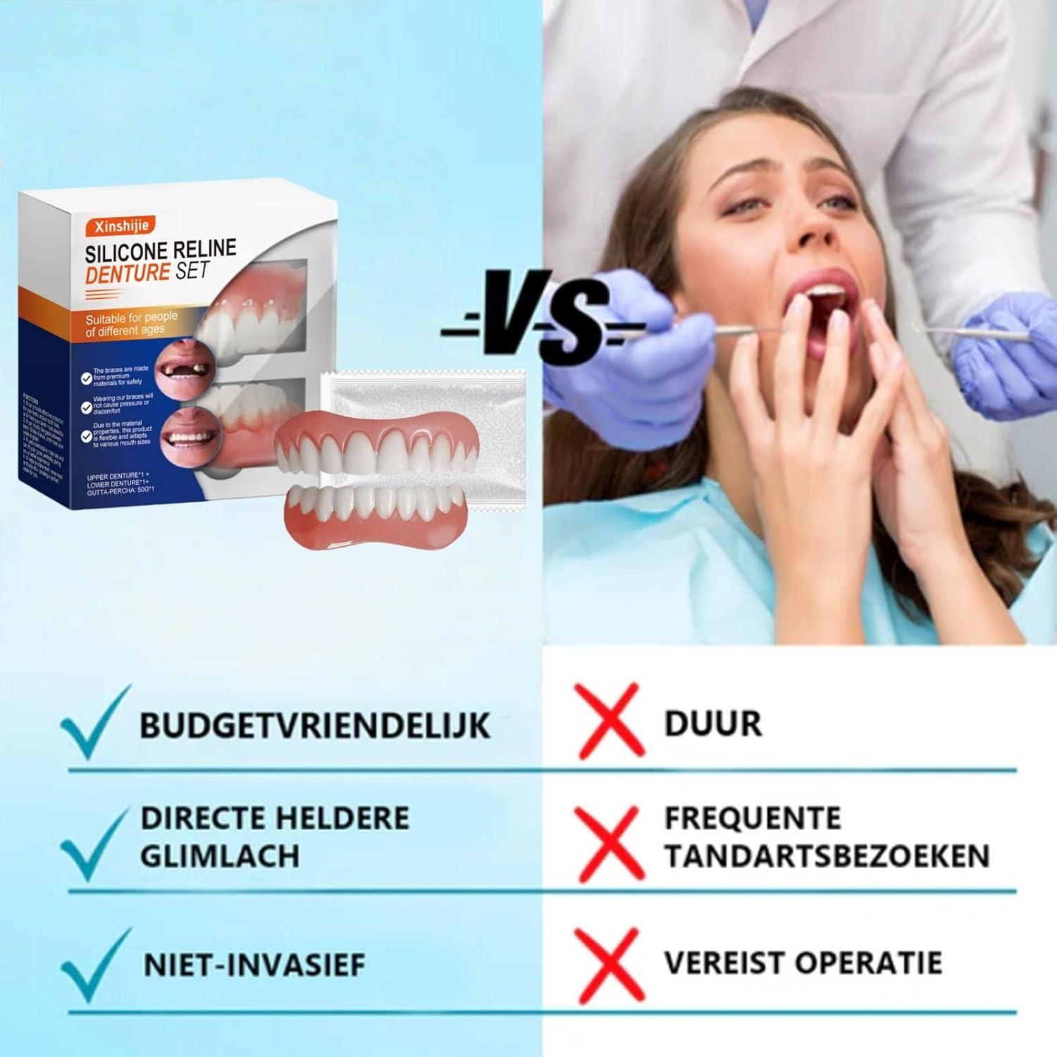 Forros de Dentadura de Silicona Suave Xinshijie - Ajuste Seguro