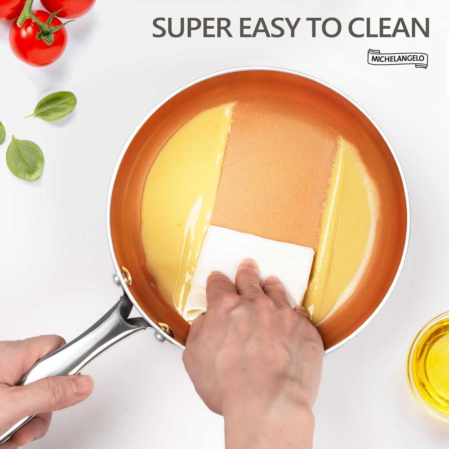 Cacerola Antiadherente Michelangelo 2 Qt con Vaporera y Tapa