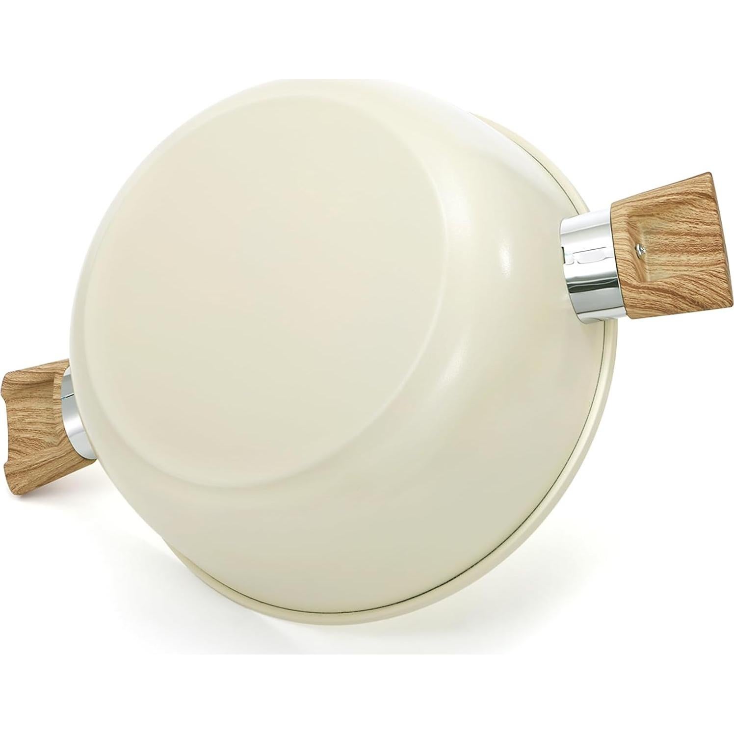 Olla de Cerámica WUWEOT 4 Qt Antiadherente con Canasta Vapor