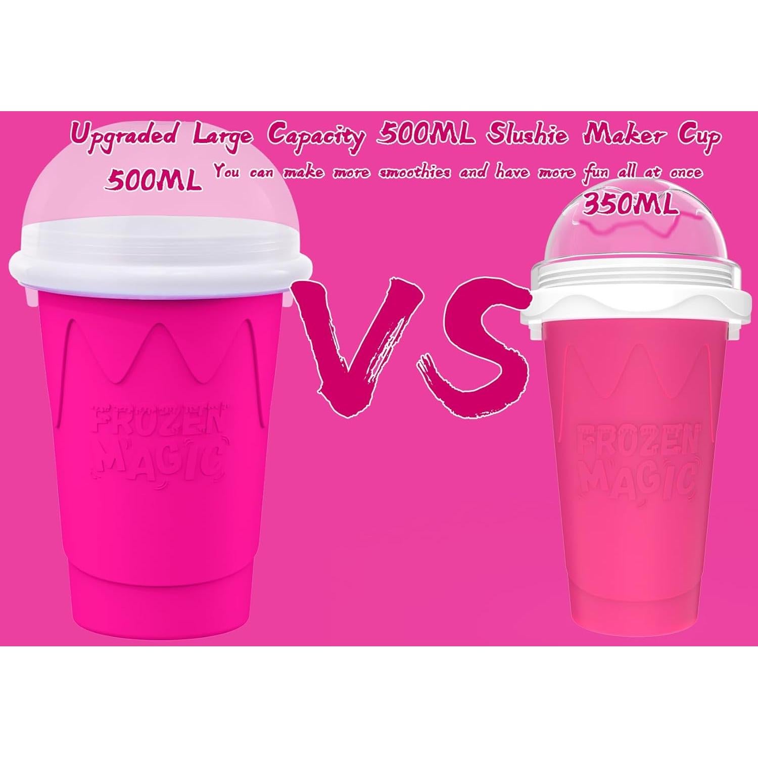 Taza Hacedora de Slushie Fopudy 500ml Rosa y Azul Manual