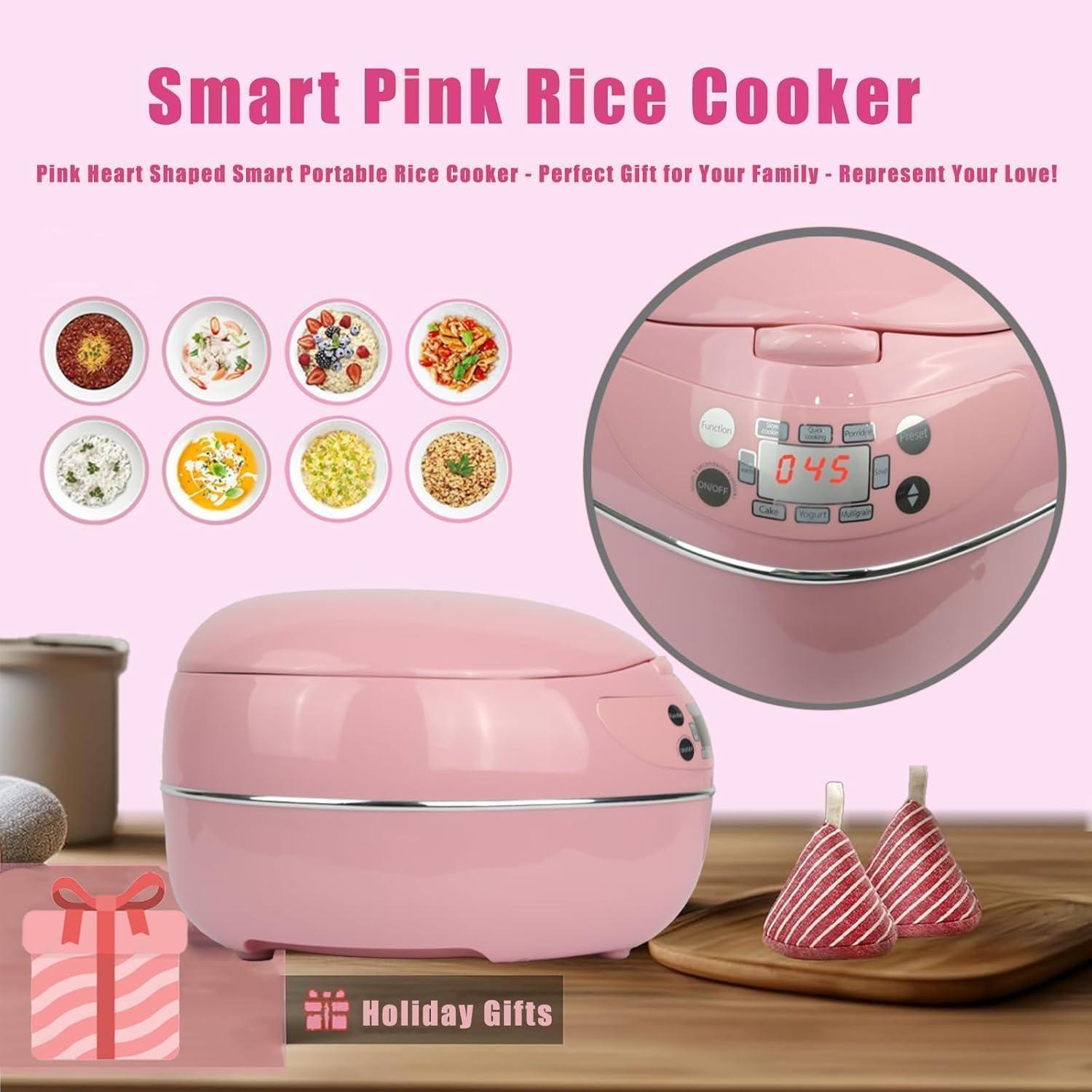 Olla Arrocera Rosa Ignalu 2L Multifuncional con Temporizador