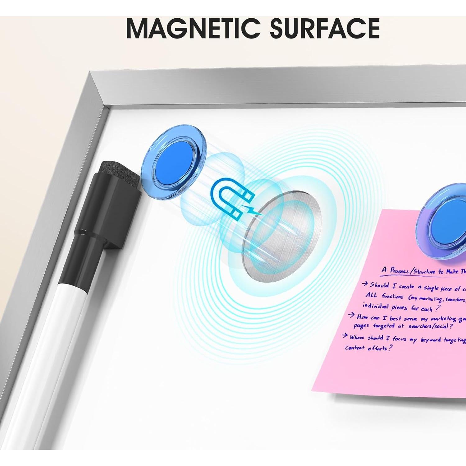 Pizarra Blanca Magnética Doble Cara MaxGear 25.4 cm con Soporte