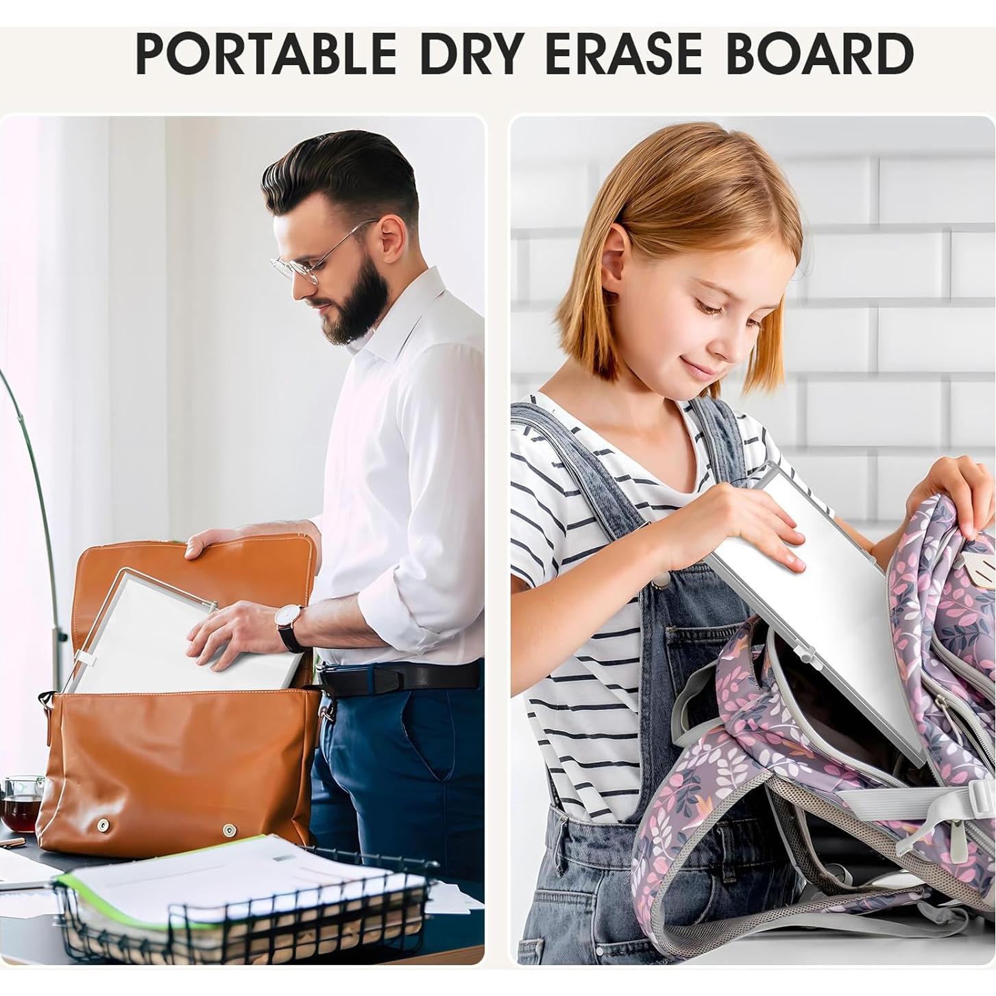 Pizarra Blanca Magnética Doble Cara MaxGear 25.4 cm con Soporte