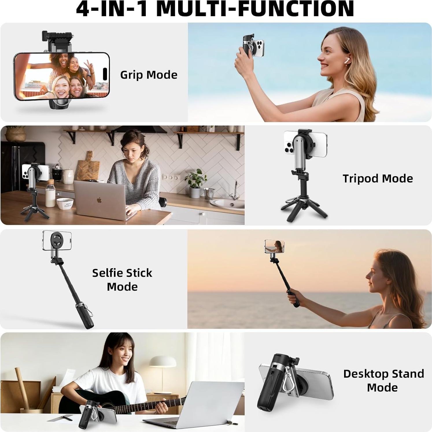 Trípode Mini de Selfie Magnético Heyi FMUSA0081 4-en-1