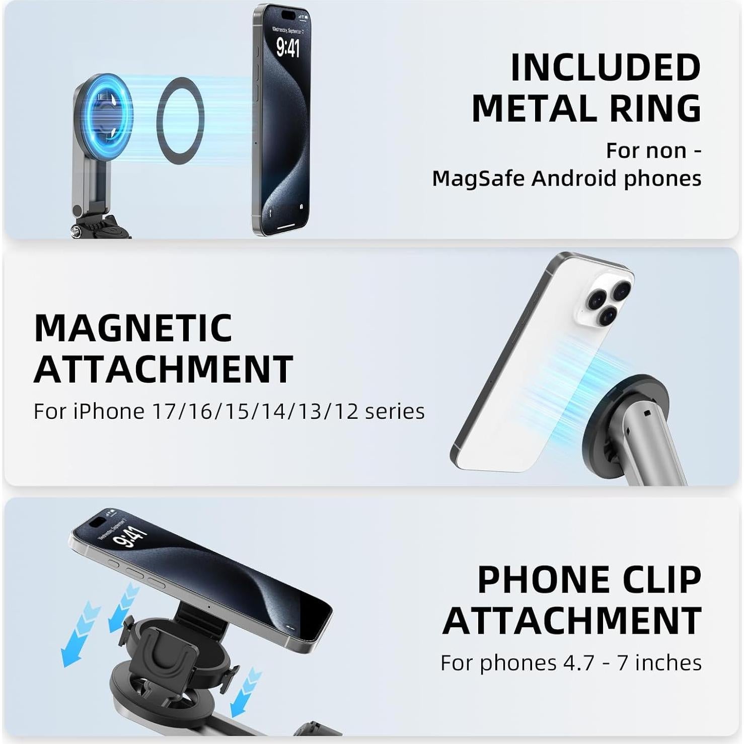 Trípode Mini de Selfie Magnético Heyi FMUSA0081 4-en-1