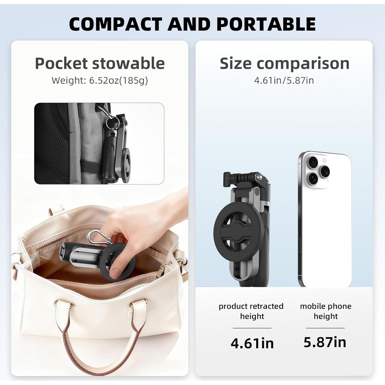 Trípode Mini de Selfie Magnético Heyi FMUSA0081 4-en-1