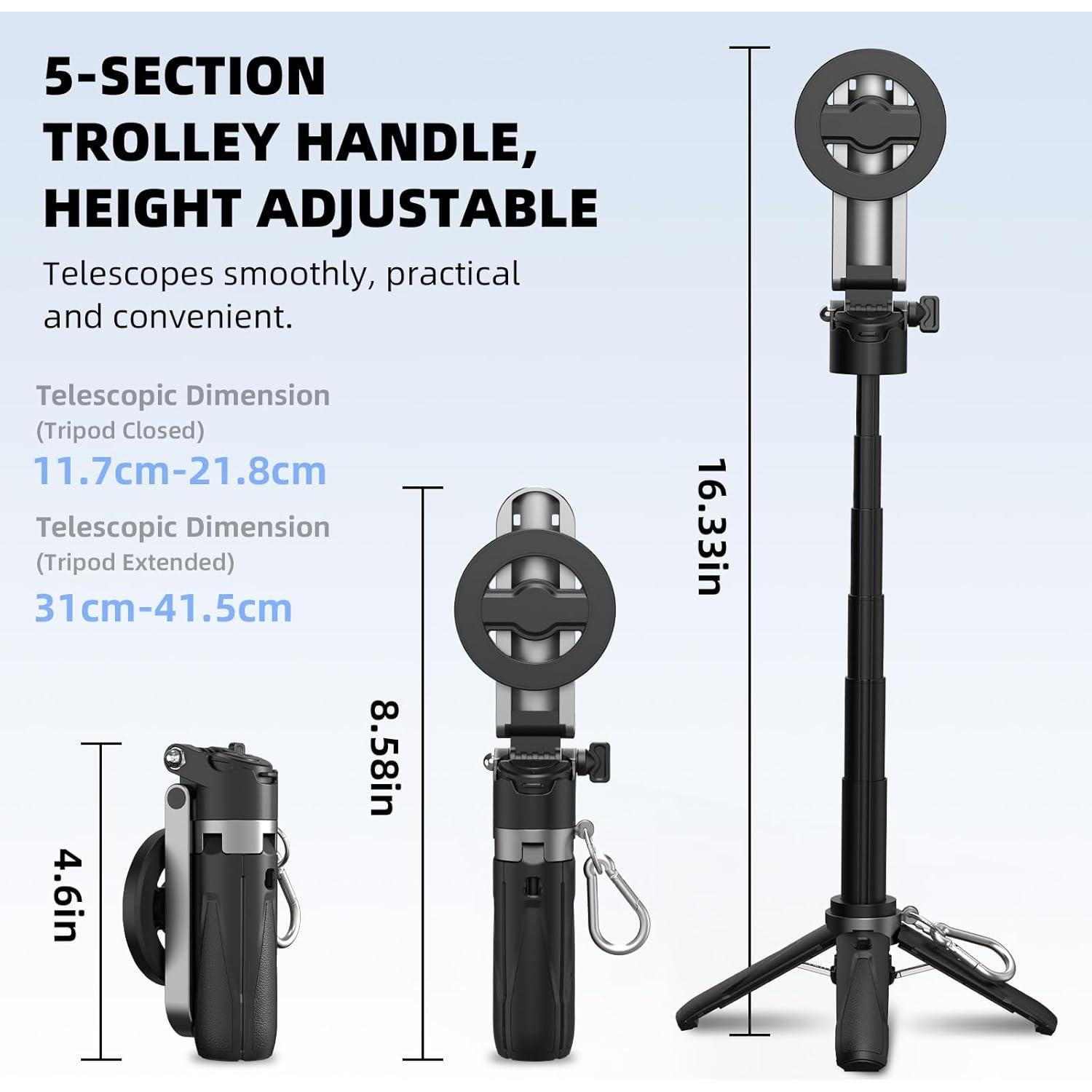 Trípode Mini de Selfie Magnético Heyi FMUSA0081 4-en-1