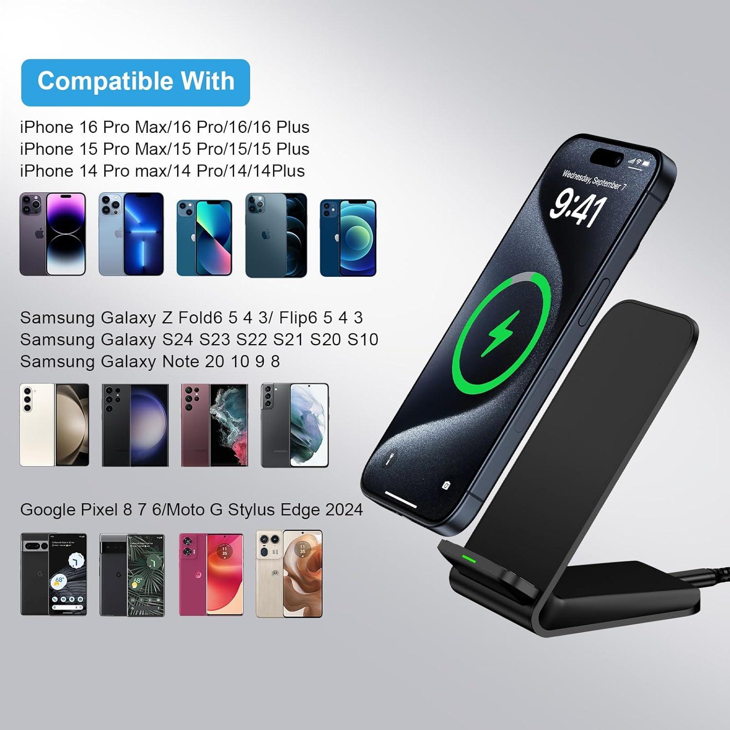 Soporte de Carga Inalámbrica 15W Google Pixel 9 Pro/10 Pro