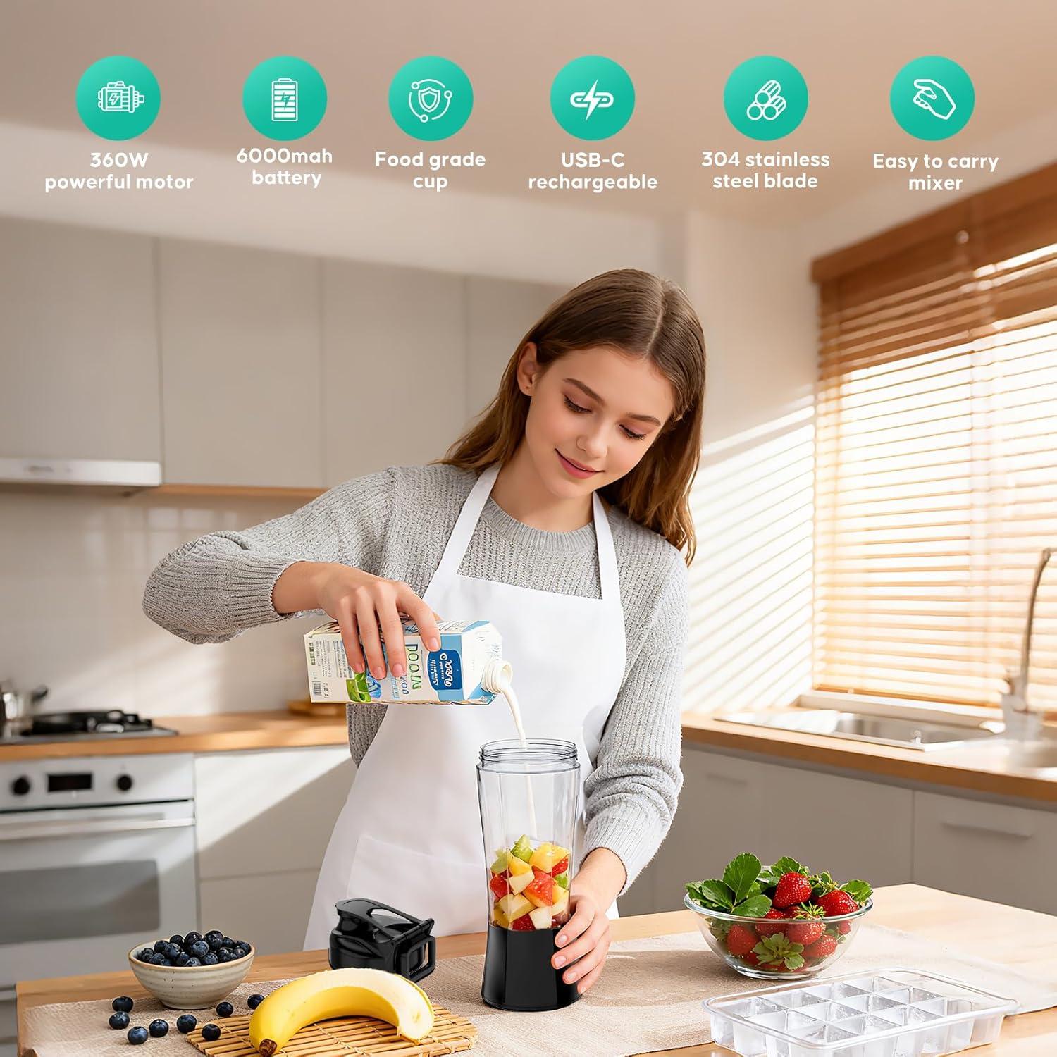 Licuadora Portátil FITECHZY HD-10 0.71L Inalámbrica USB-C