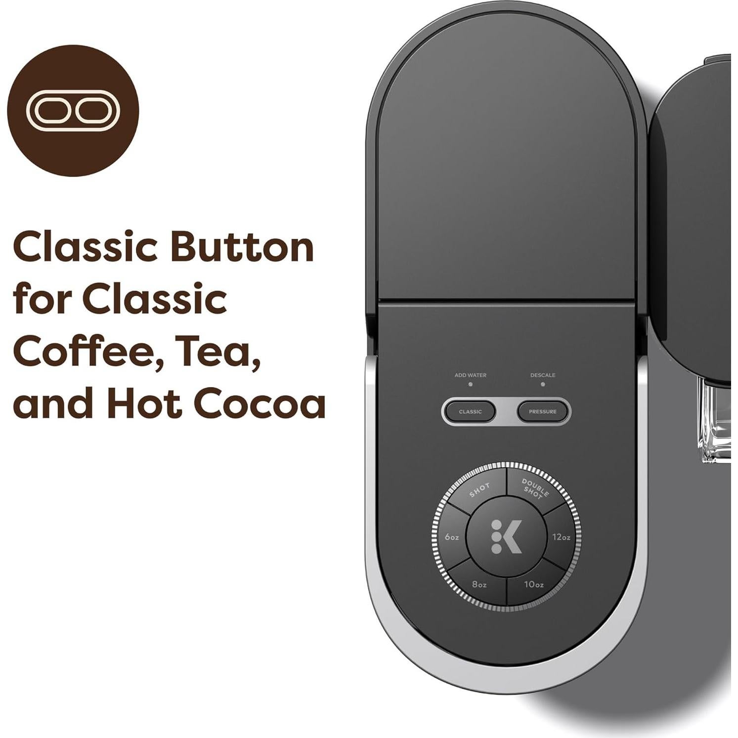 Cafetera Keurig K-Crema 72 oz, Presión y MultiStream, Negro