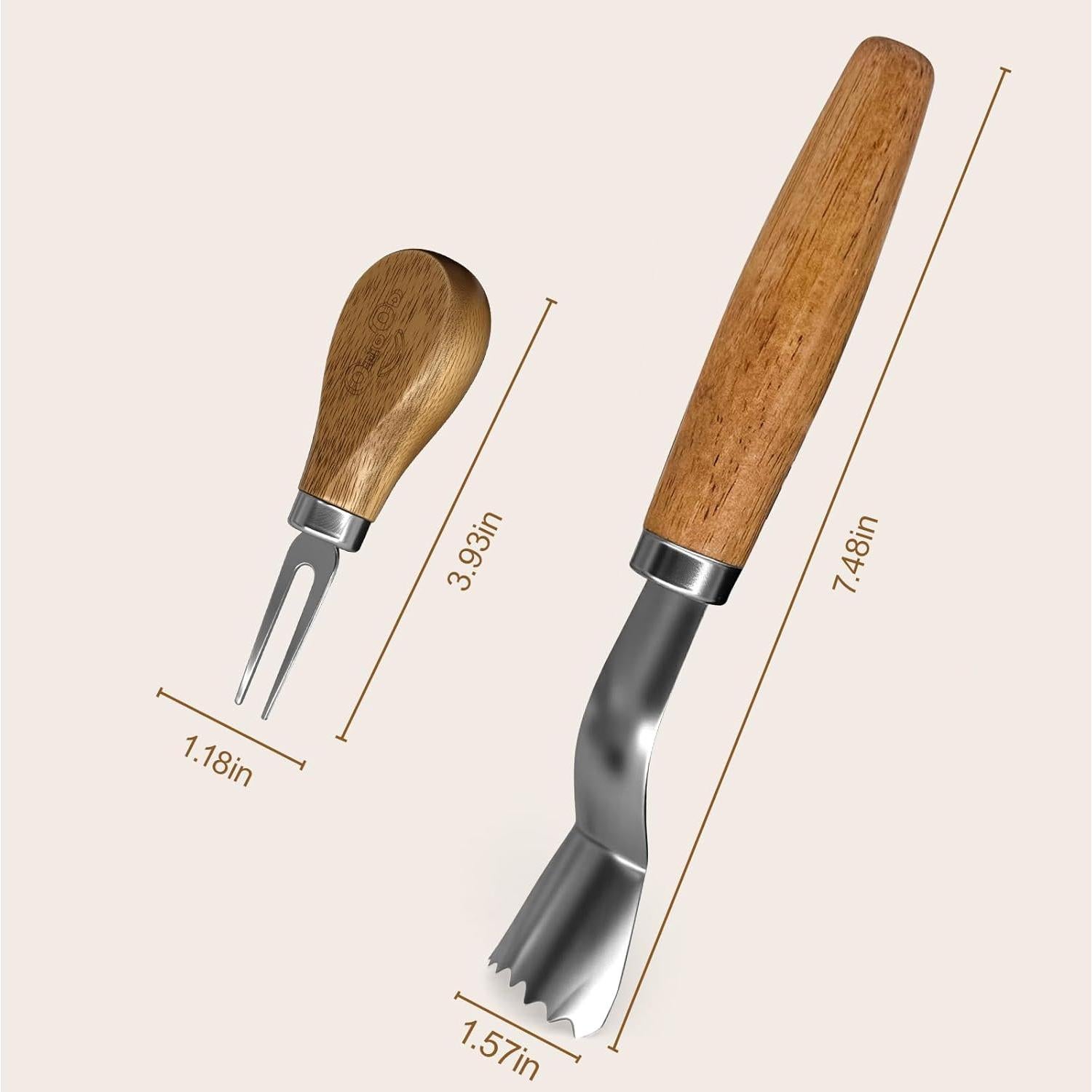 Pelador de Maíz OMGOD con Mango de Madera y Sujetadores