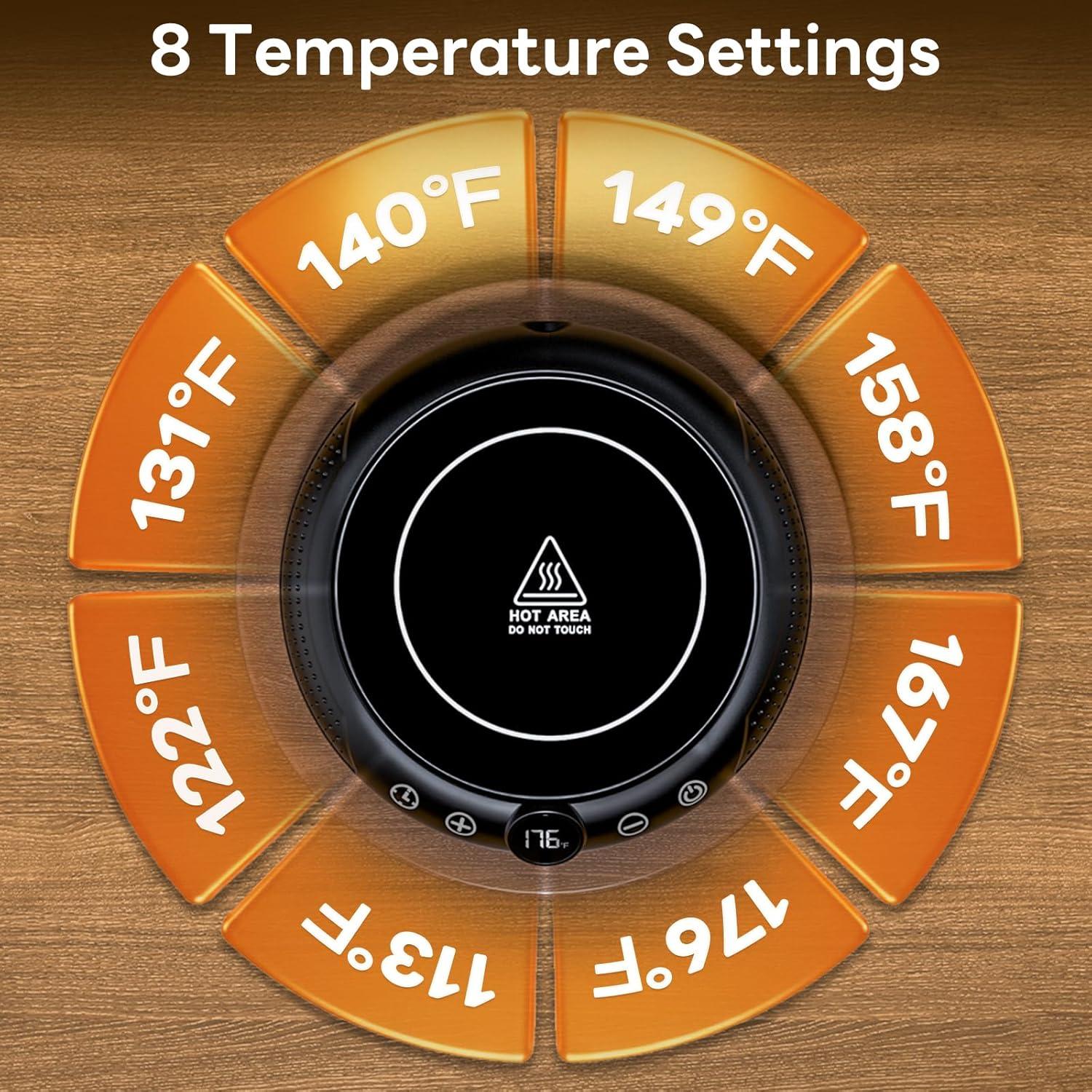 Calentador de Tazas Eléctrico GNIYUIX con 8 Temperaturas