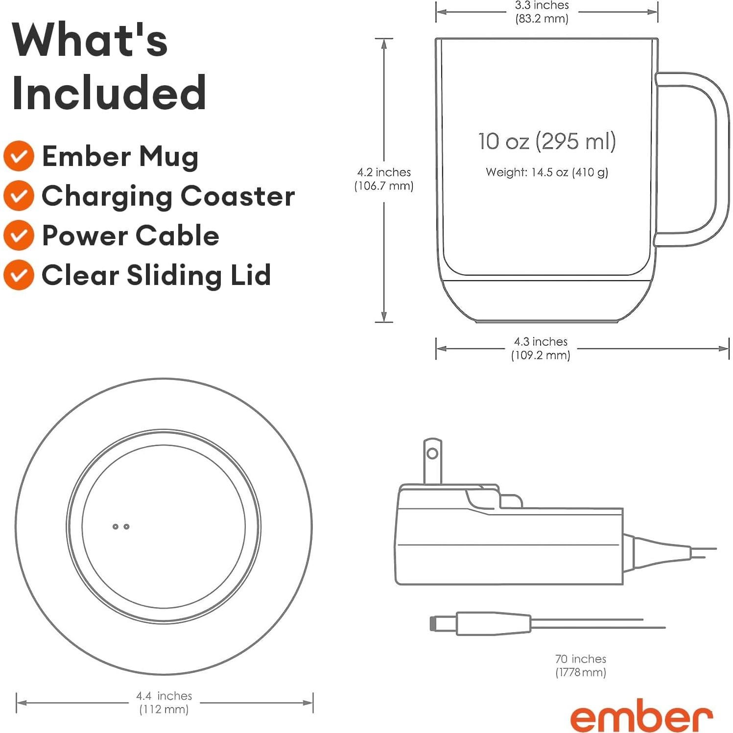 Taza Inteligente Ember 10 oz Negra - Control de Temperatura App