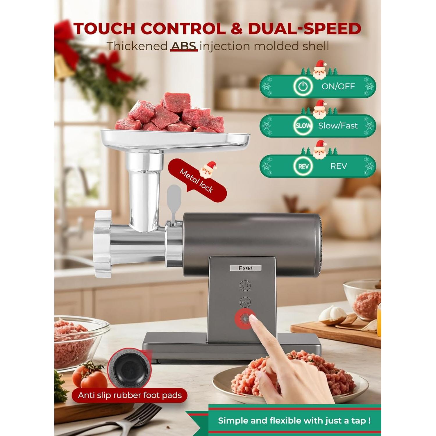 Picadora de Carne Eléctrica Flyseago 3200W Multifuncional