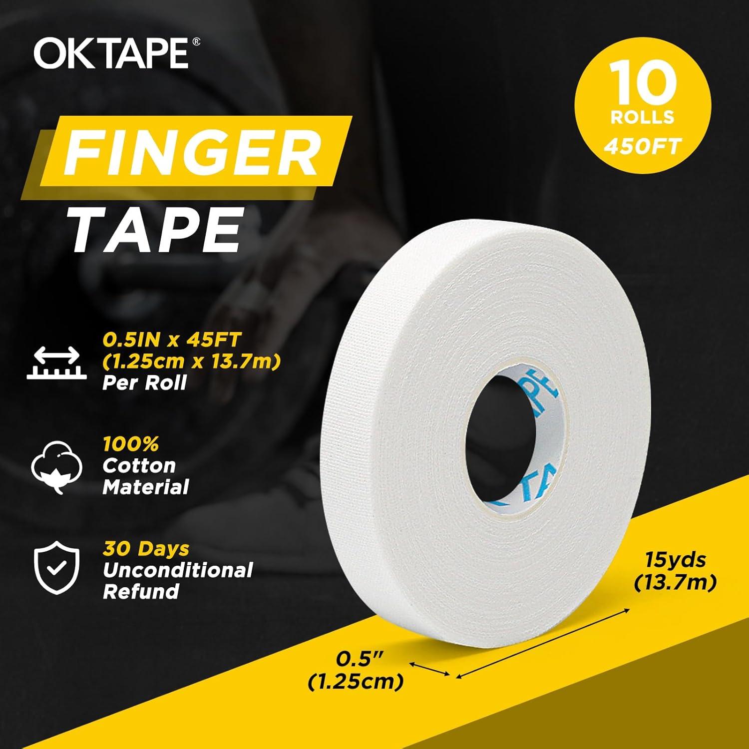 Cinta de Dedo Atlética OK TAPE 1.27 cm x 137.16 m - 10 Rollos