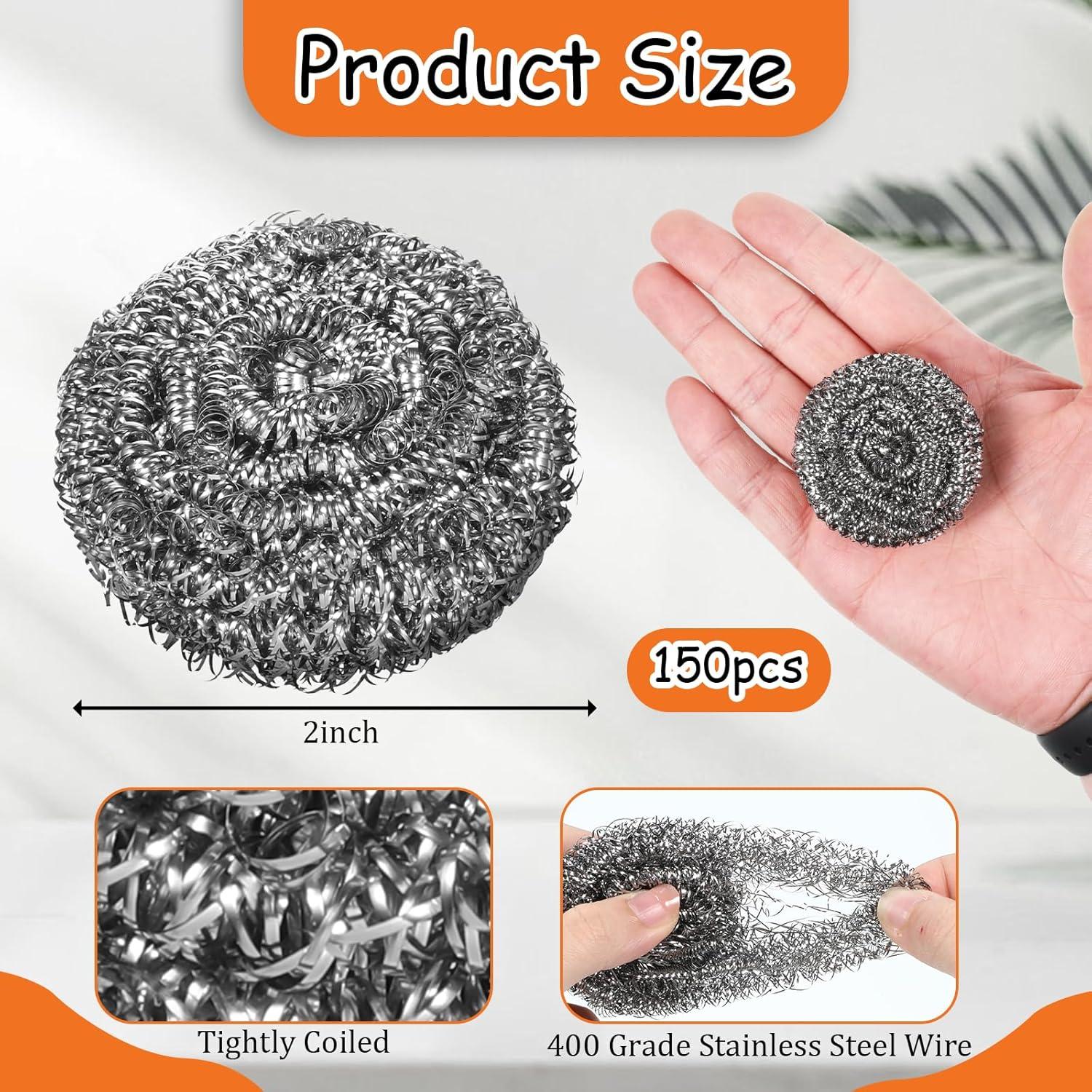 Estropajos de Acero Inoxidable IANFAN 150 Piezas 5cm