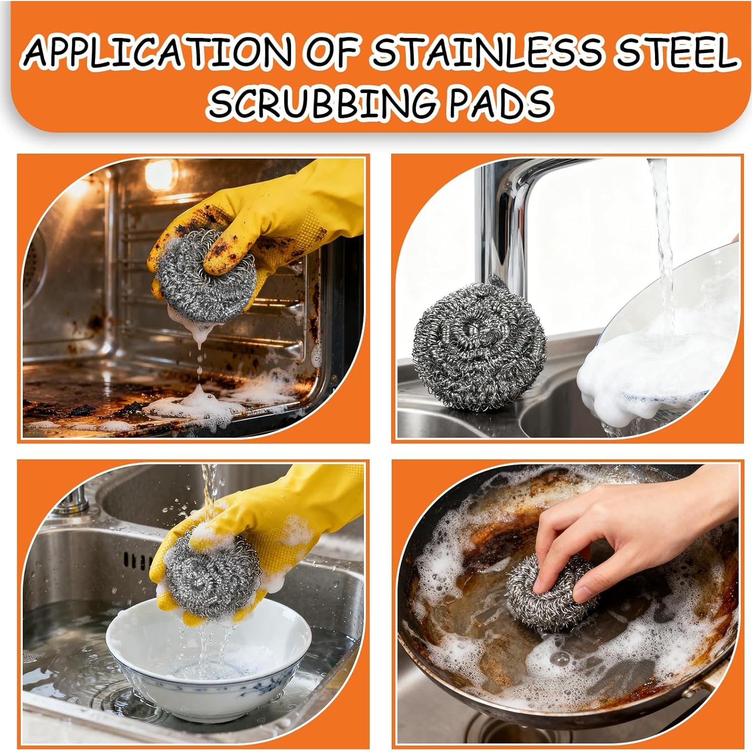 Estropajos de Acero Inoxidable IANFAN 150 Piezas 5cm