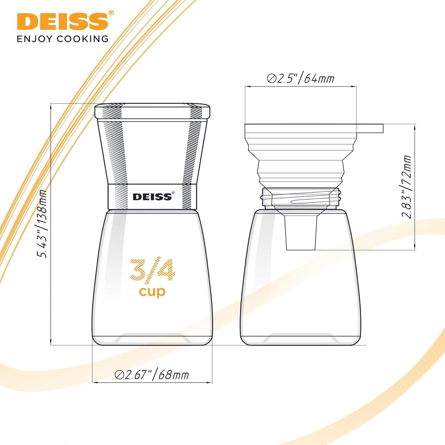 Conjunto Molinillos de Sal y Pimienta Deiss PRO 180ml